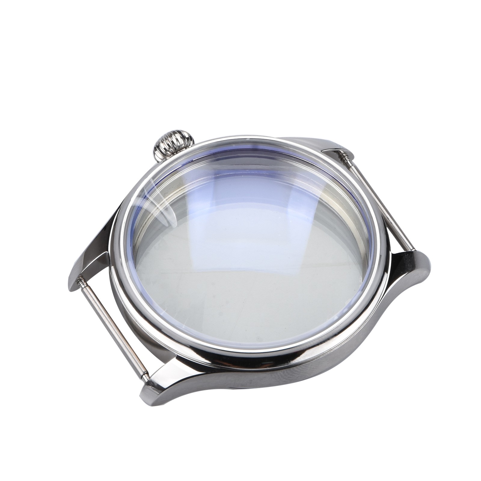 Silver 44mm Stainless Steel Watch Case For ETA6497/6498 Movement Replacement zz