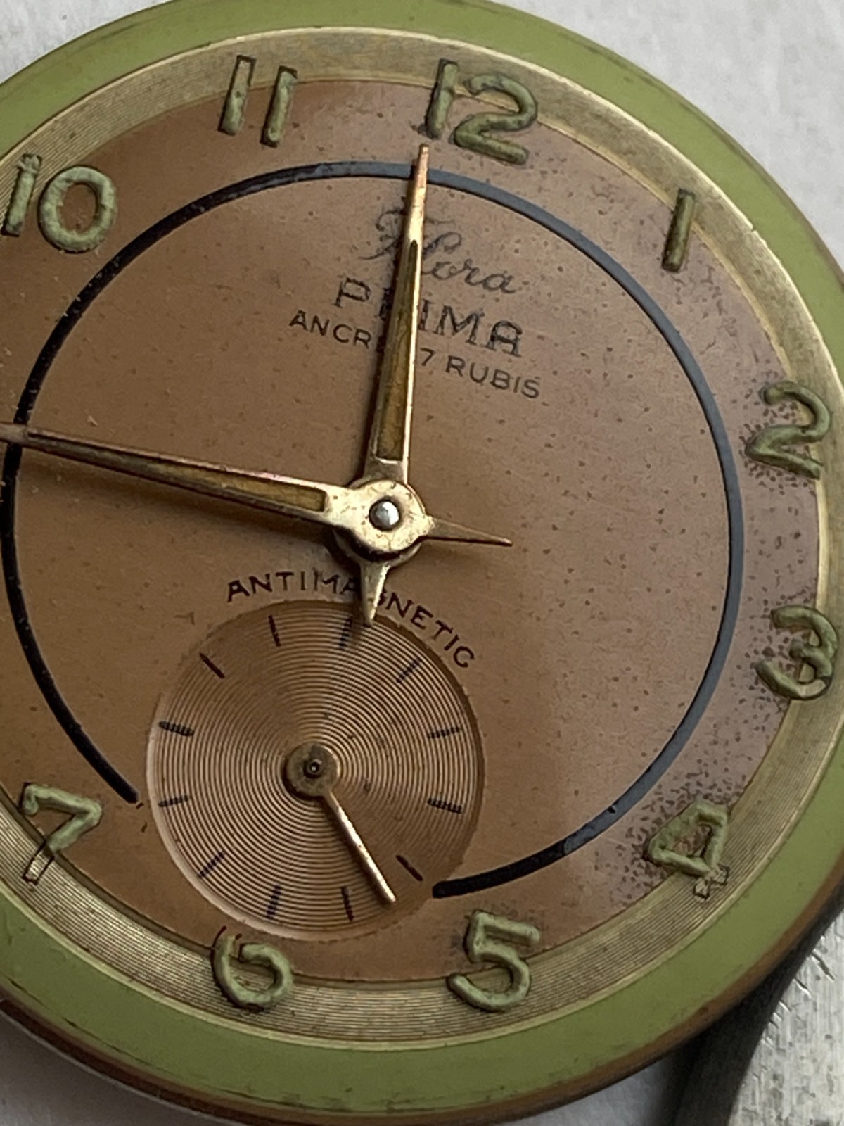 VINTAGE MEN WRIST WATCH FOR PARTS MOVEMENT FLORA PRIMA ANCRE CAL. CUPILLARD 233