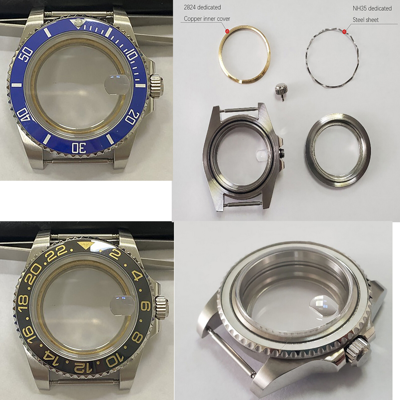 40MM 316L Stainless Steel Watch Case For Japanese NH35 Movement &Sapphire Glass