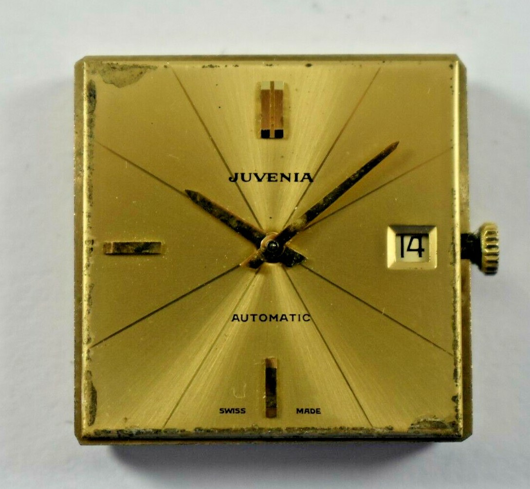 Vintage Swiss Made Juvenia Automatic Quick Date Set Wrist Watch Movement lot.s