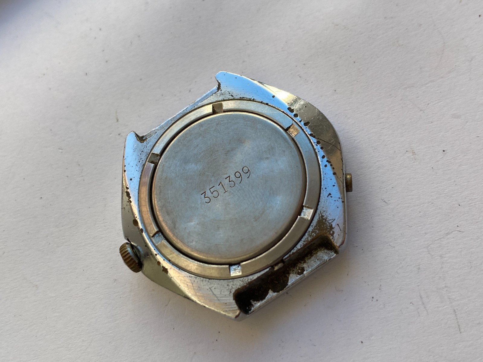 VINTAGE MEN WRIST WATCH PARTS NOT WORKING ПОЛЕТ POLJOT STADION 2628H 17 JEWELS