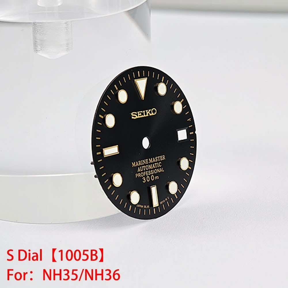 28.5mm Seiko Sunburst Watch Dial Green Luminous Fit NH35 NH36 Movement