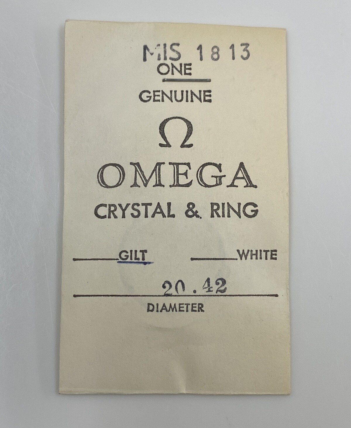 Original Omega 515.0007 515.0014 Gold Ring Acrylic 20.42mm Crystal 063PX5088
