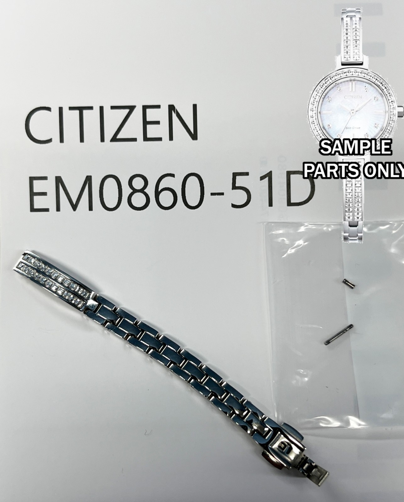 CITIZEN ECO-DRIVE EM0860-51D Half Band Clasp w Pin & Sleeve Replacement Part