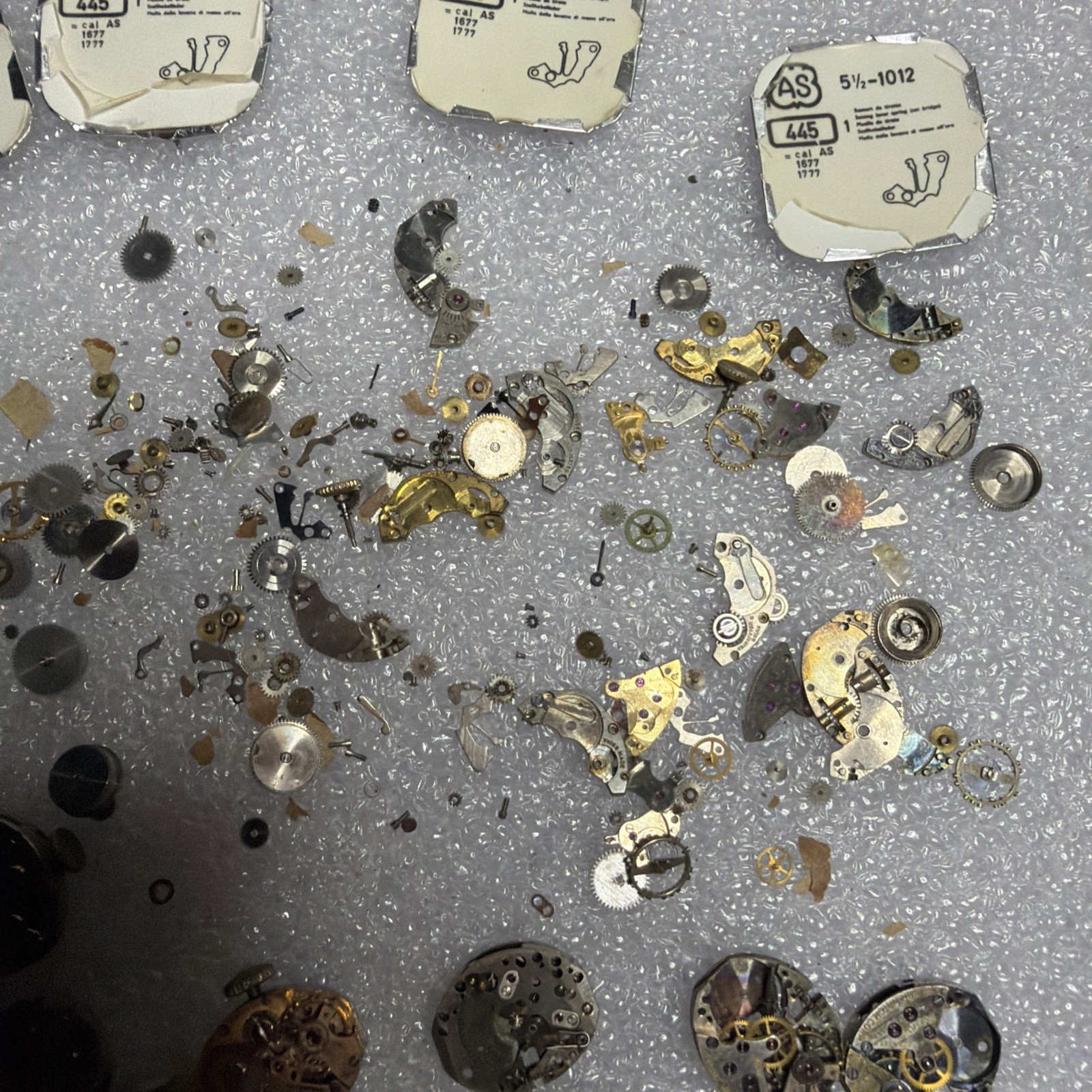 BULK LOT OF WATCH MOVEMENT PARTS – FOR RESTORATION (Listing 5W)