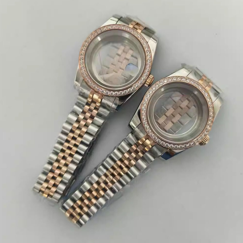 36/39MM Translucent Back Steel Watch Case + Strap for NH35/NH36/4R/7S Movement