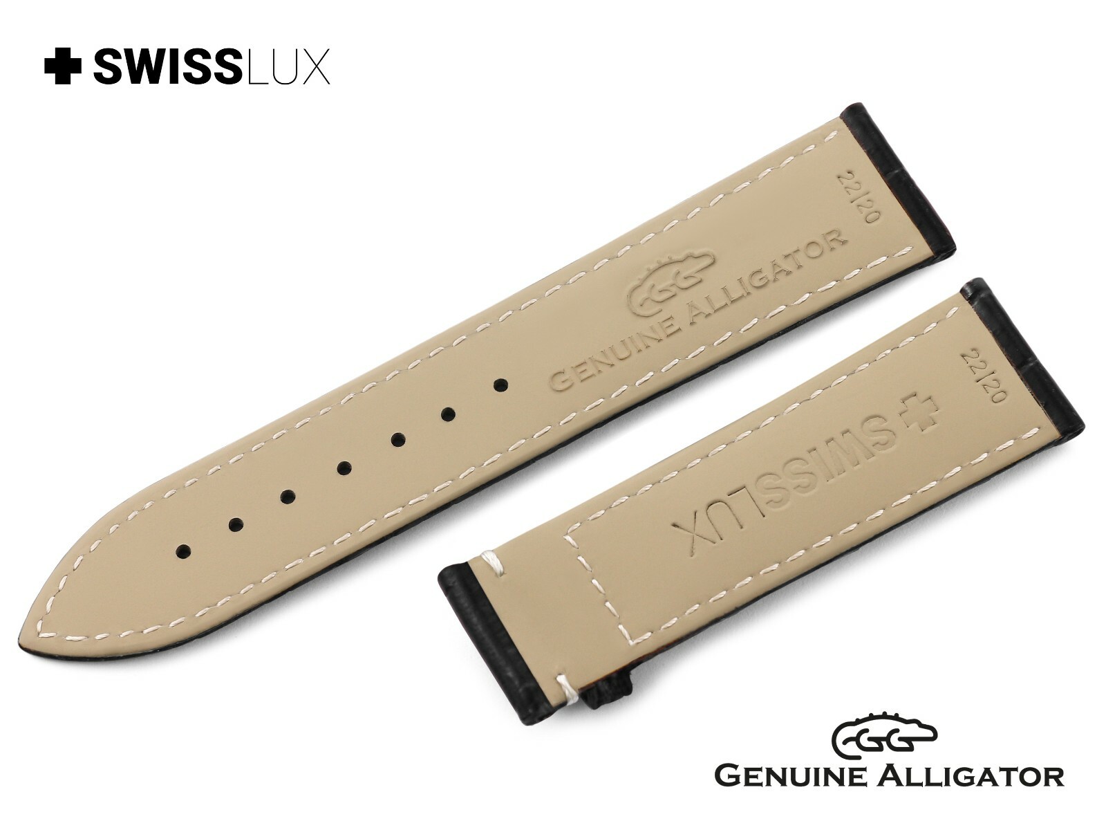 For ORIS Watch Alligator Crocodile Leather Strap Band Buckle Clasp Brown Black