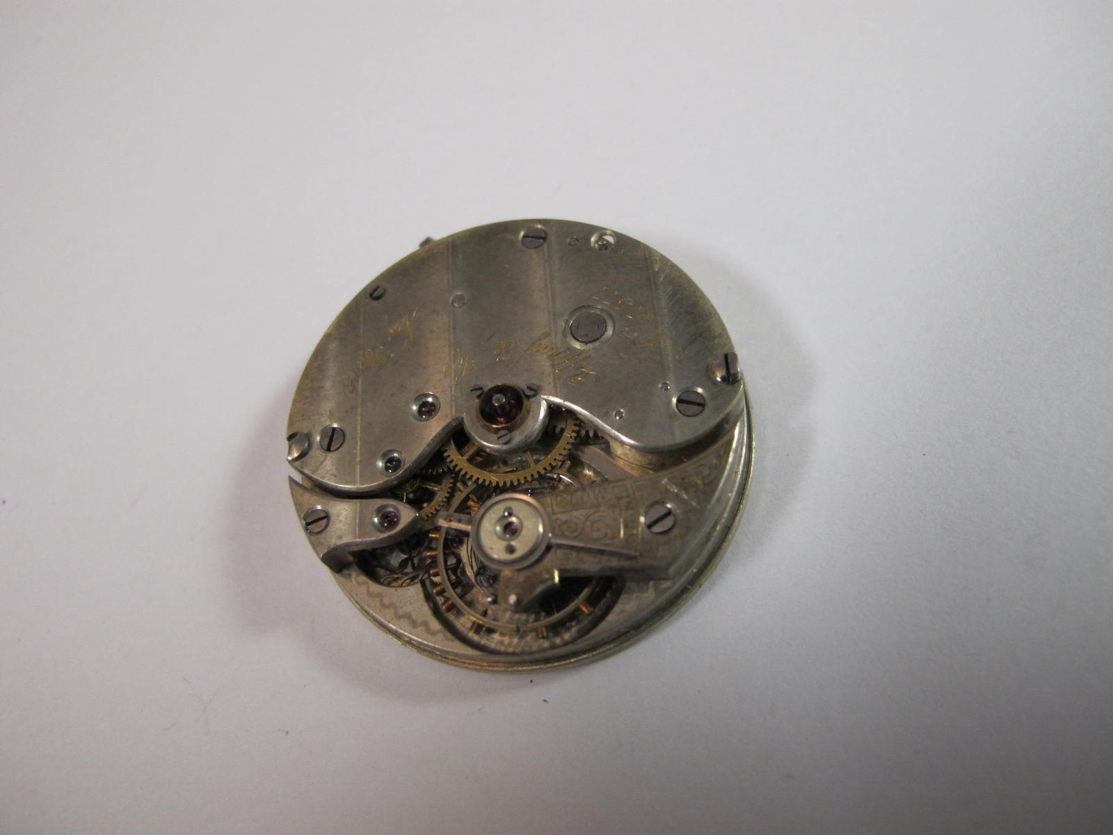 TIFFANY & CO NEW YORK VINTAGE SNAP ON DIAL NICKEL POCKET WATCH MOVEMENT