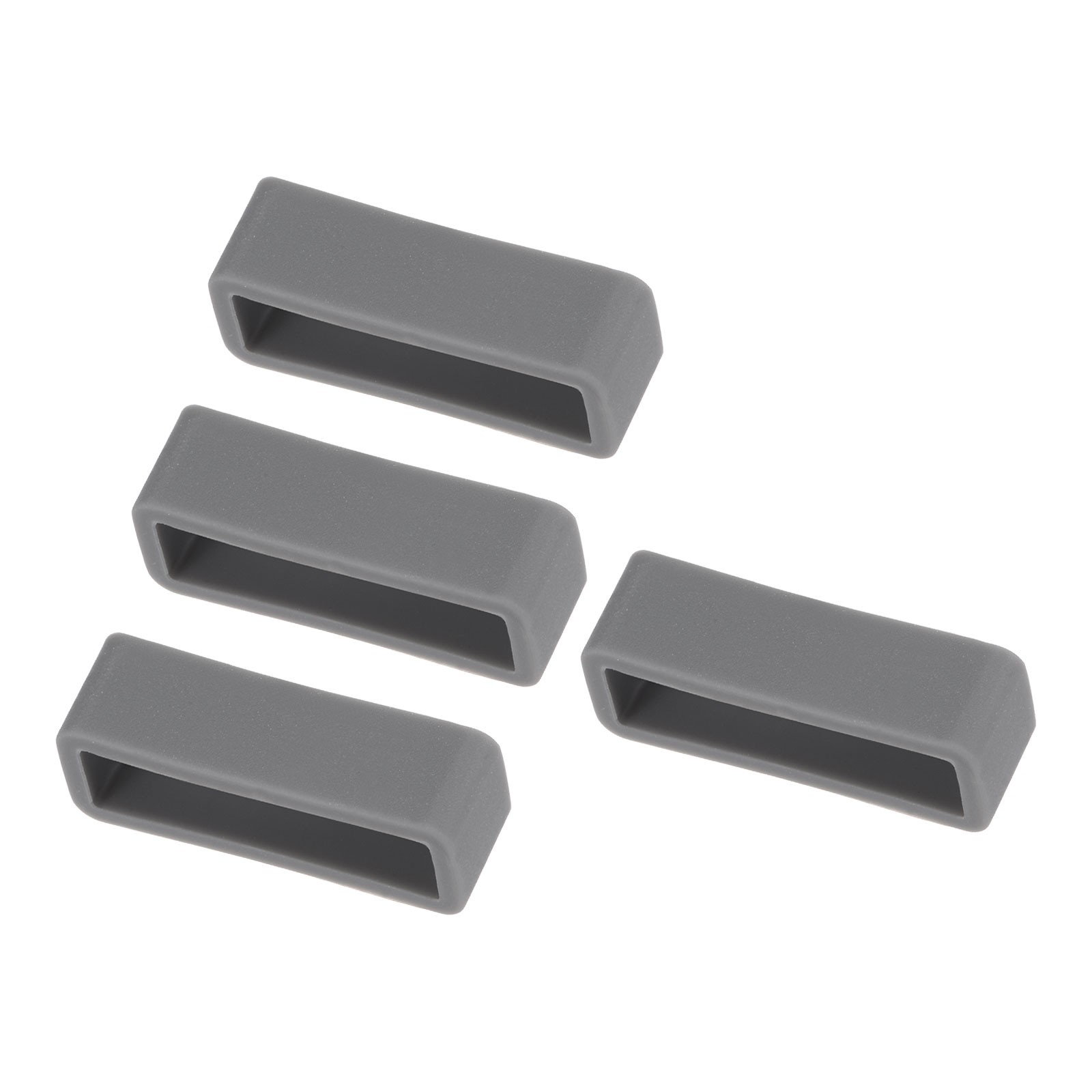 4pcs Watch Band Loop – [22mm Width] Rubber Watch Holder Deep Gray Silicone