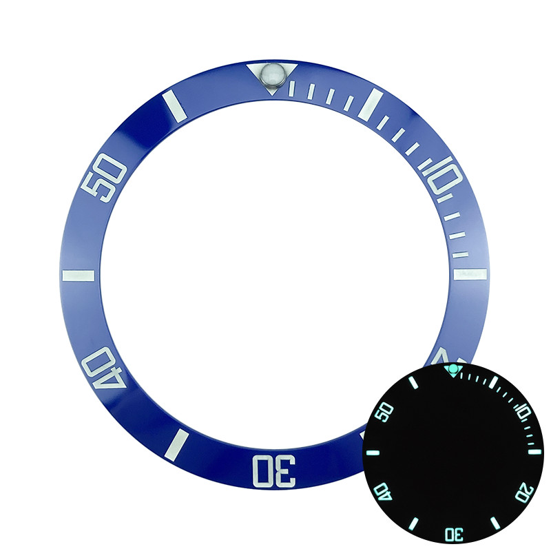 SKX007 38mm SUB Style Mod Ceramic Bezel Insert Super Lumed in Green Blue Black