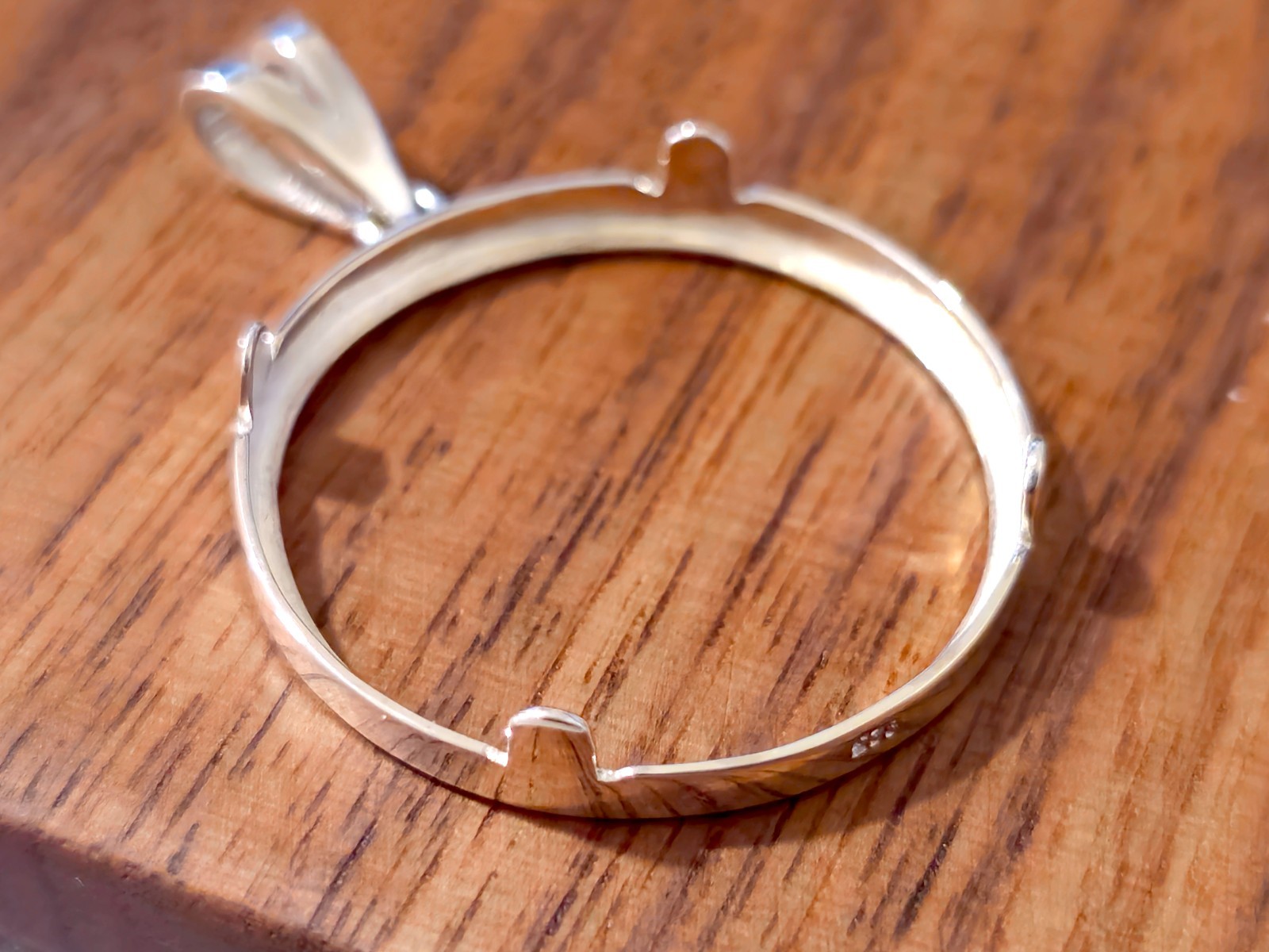 925 Sterling Silver Prong Back Simple Bezel for 26mm Susan B Anthony Dollar Coin