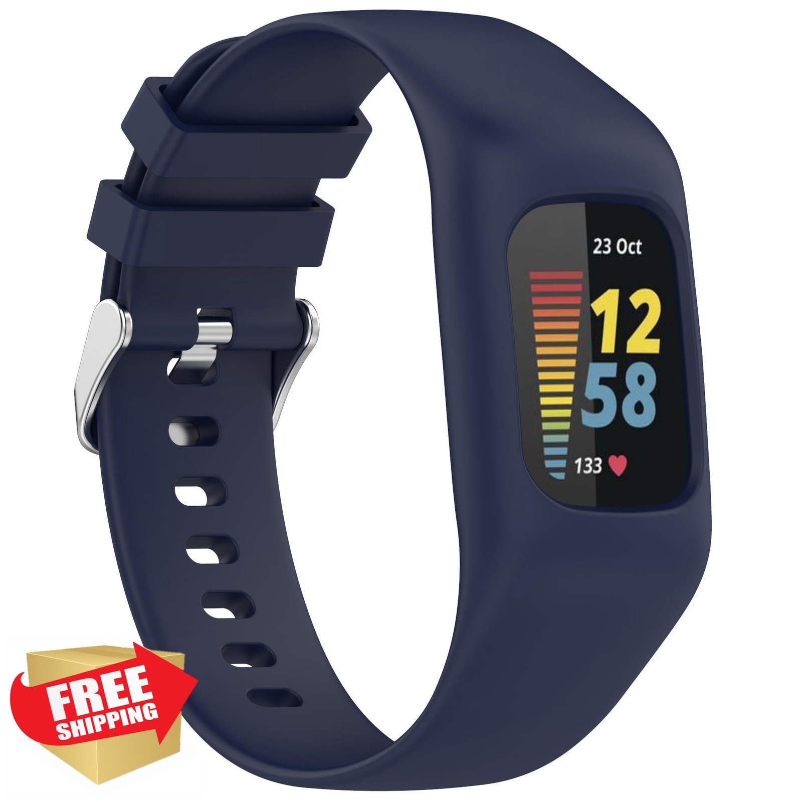 Juaupepo Silicone Band w/ Case for Fitbit Charge 6/5/4/3