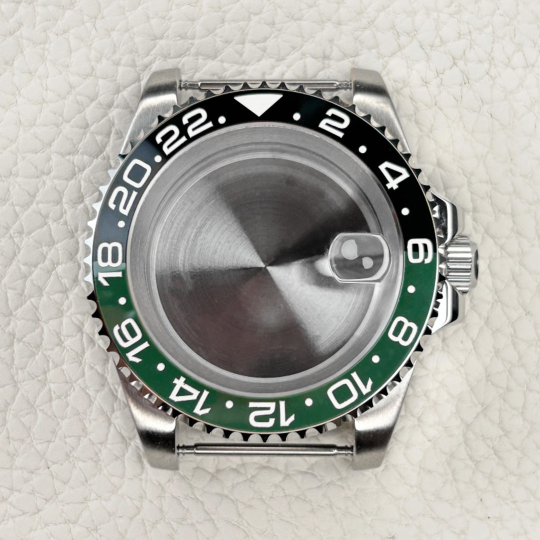 40mm Black Green Watch Case Sapphire Glass Sub GMT Fit NH34 NH35 NH36 316L Parts