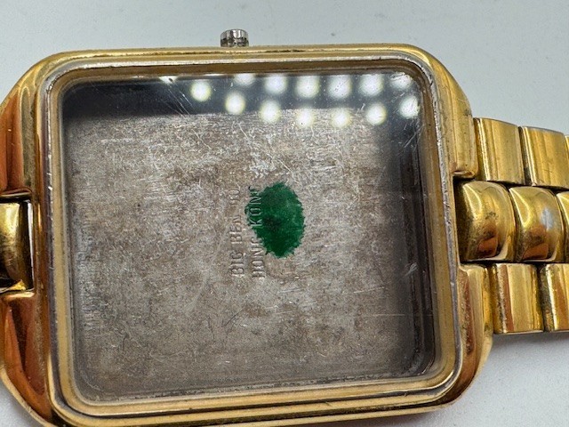 Vintage Mathey Tissot Gold Tone Watch Case and Band ONLY NO Movement