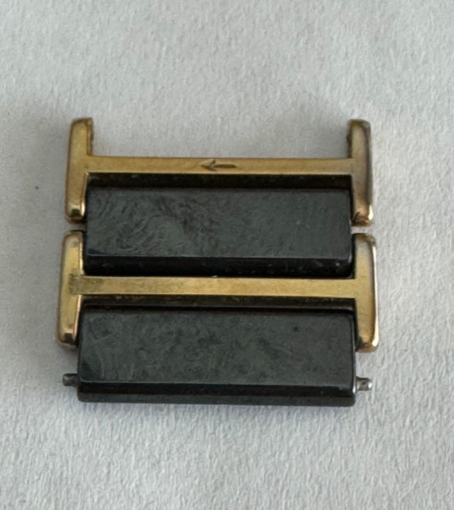 20MM RADO BLACK CERAMIC & GOLD DOUBLE LINKS FOR 160.0243.3N WRISTWATCH & OTHERS