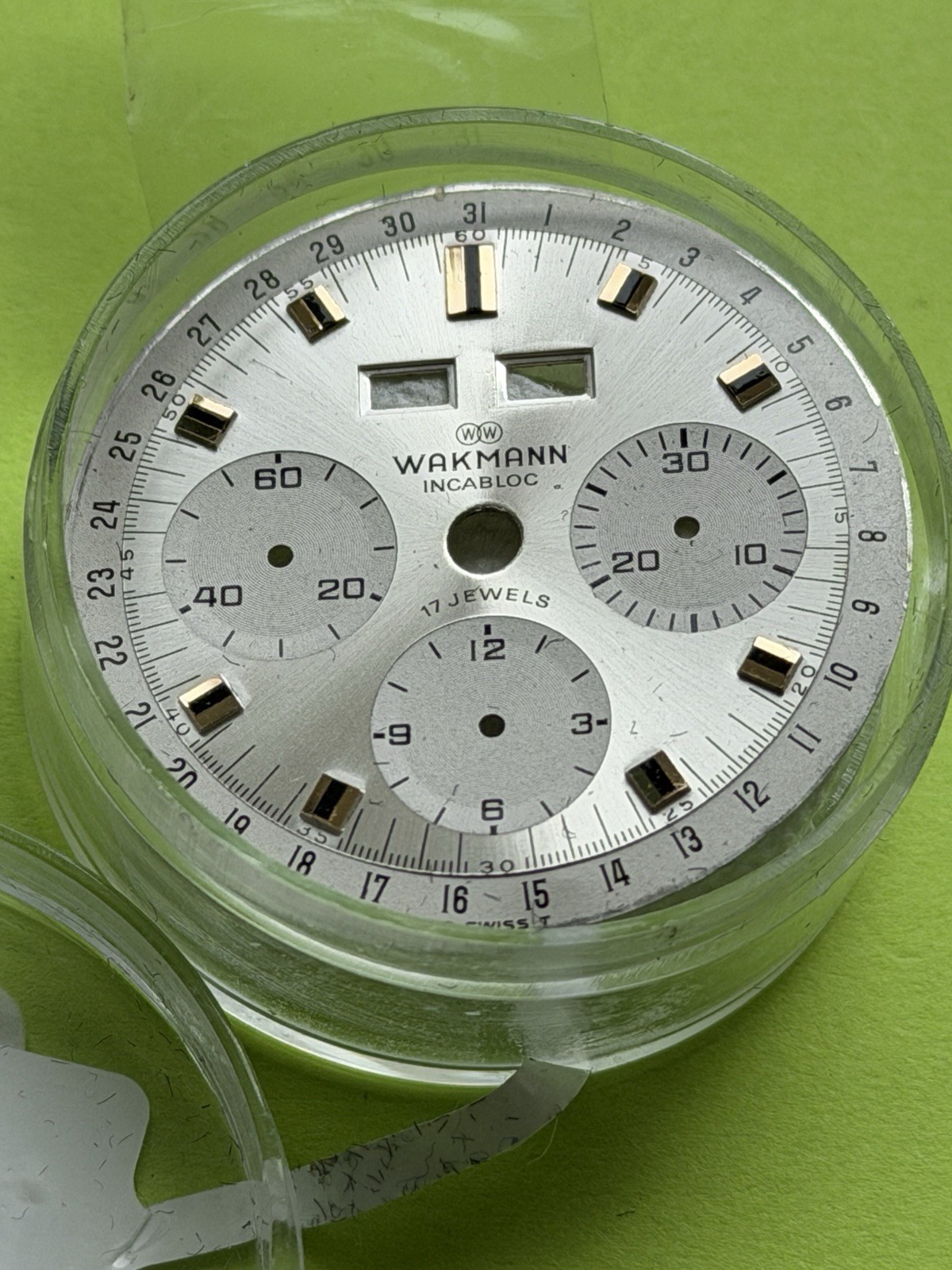 WAKMANN VALJOUX 72C 730 ORIGINAL CHRONOGRAPH CASE, DIAL, HANDS! REF 72.1311.21
