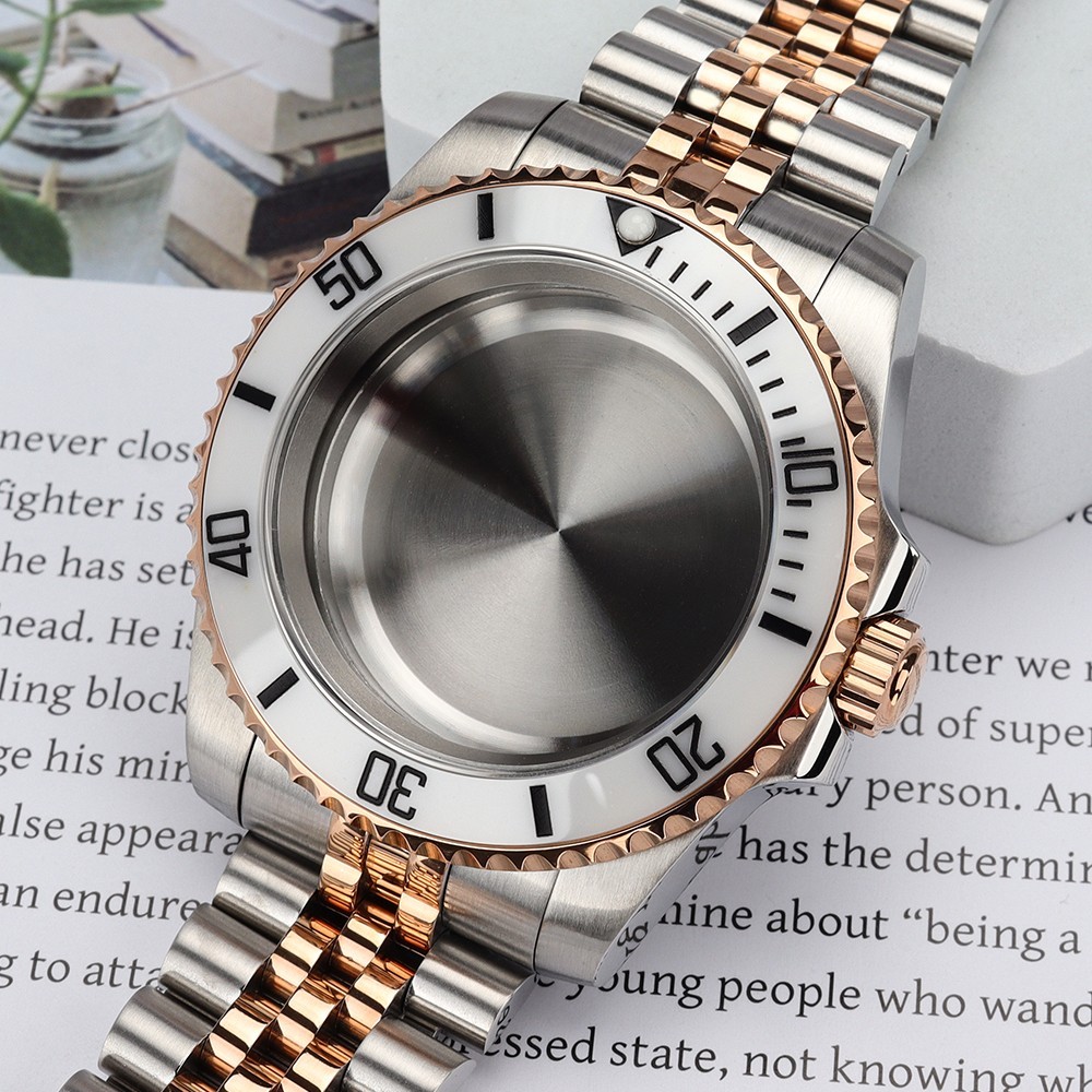 Vintage Oyster Watch Cases Bracelet 40mm SUB Luminous Bezel For Seiko NH35 NH38