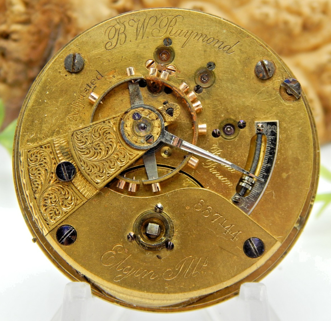 Antique Pocket watch movement Elgin Key Wind Railroad Grade 70 BW Raymond 18S 15