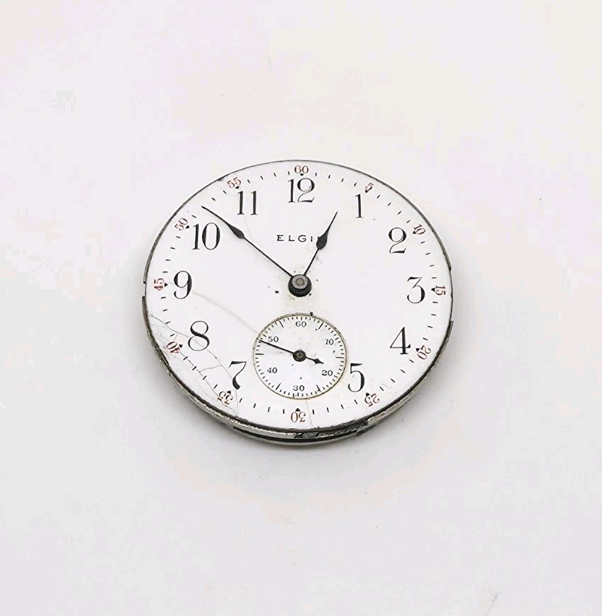 1907 Elgin Model 2 Grade 320 7J 0s Pocket Watch Movement For Repair