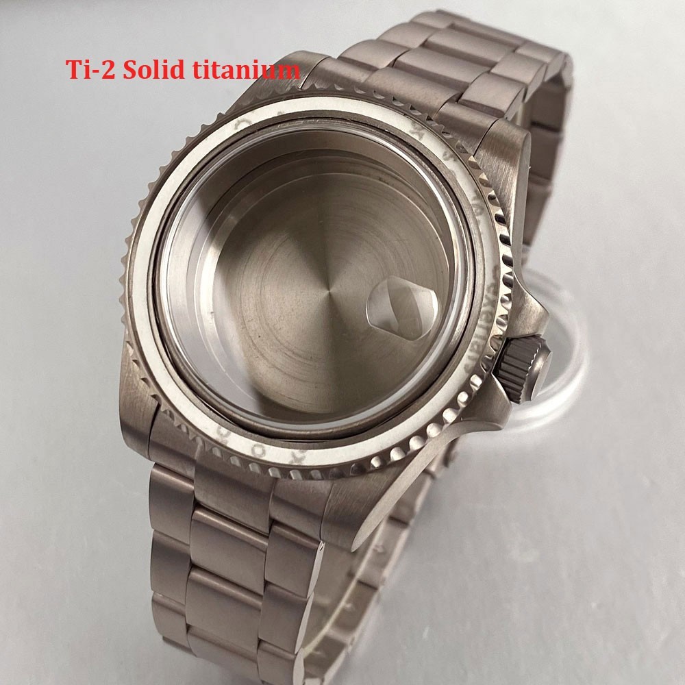 Solid Titanium 200M Dive Case Bracelet 40mm Fit NH35 NH34 GMT ETA 2824 PT5000