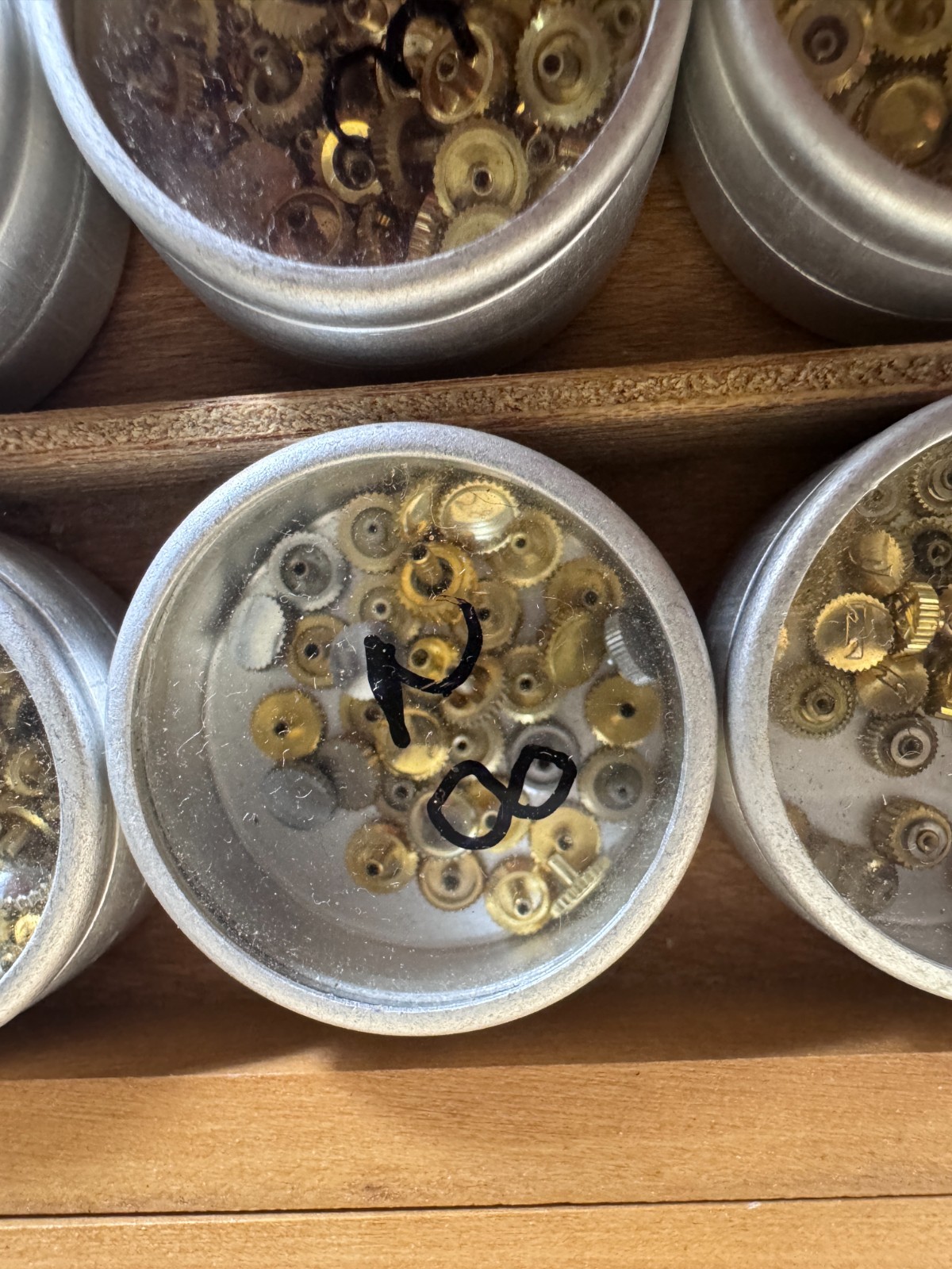 Unused NOS vintage job lot of mixed gold and steel watch crowns