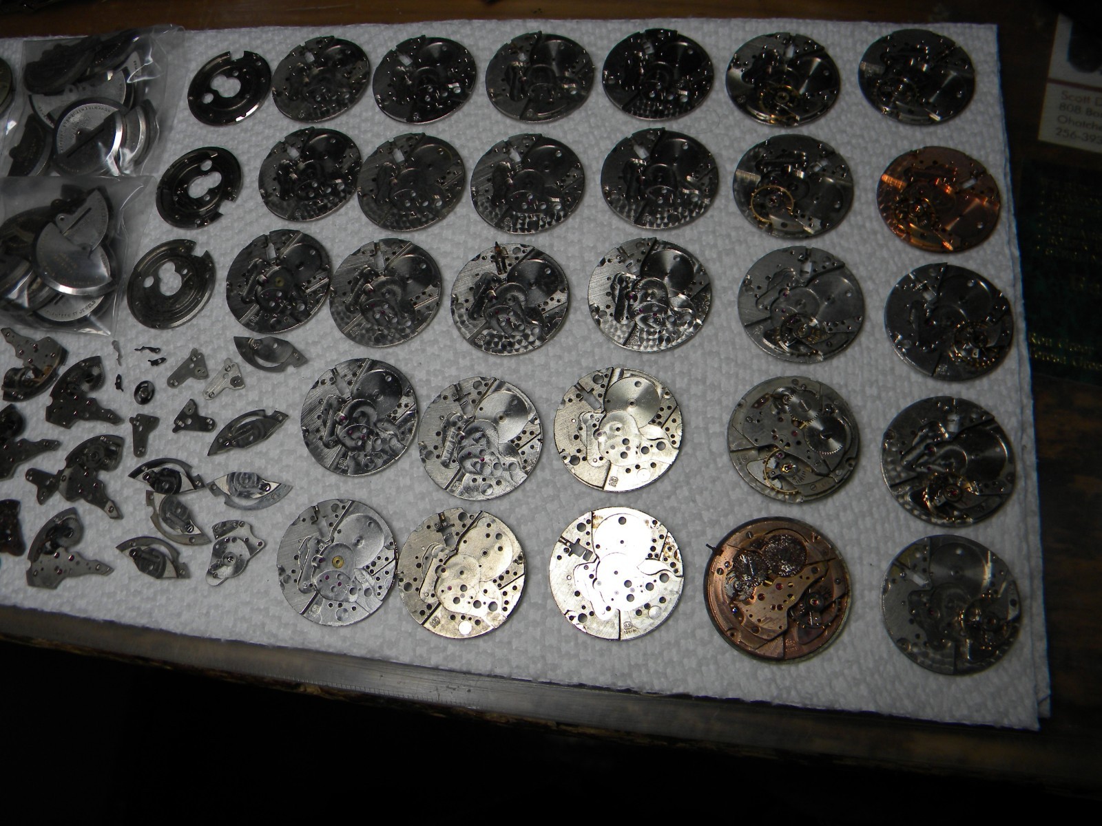 Lot of AS 1361 1361N Wrist Watch Movement Partials Pieces to Repair or Parts