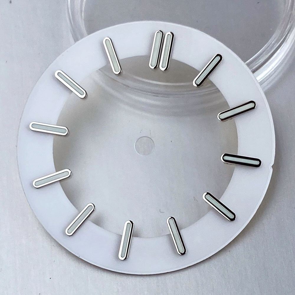 Black White 29mm Watch Dial for NH70 NH72 NH35 Movement Skeleton Hollow Dial