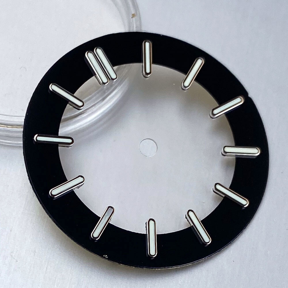 Black White 29mm Watch Dial for NH70 NH72 NH35 Movement Skeleton Hollow Dial