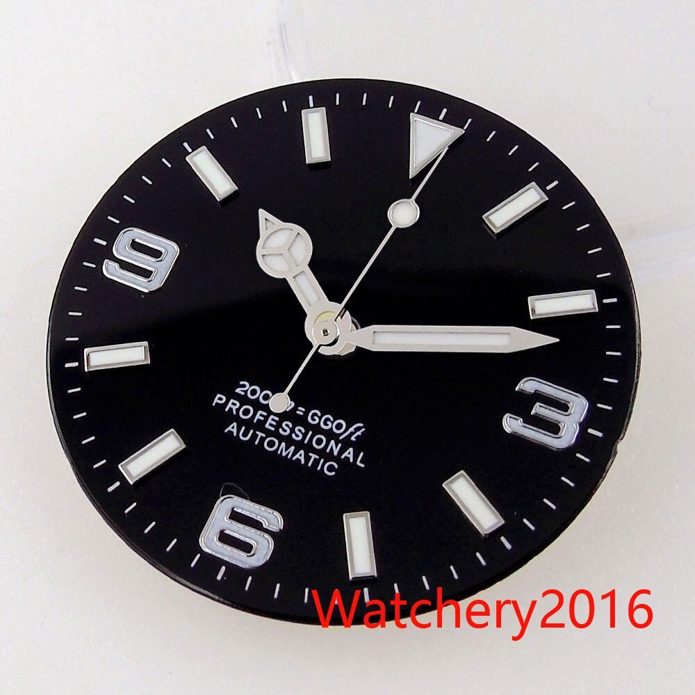 29mm Bliger Red Watch Dial Hand Blue Luminous Rose Gold Edge Fit NH35 MIYOTA8215