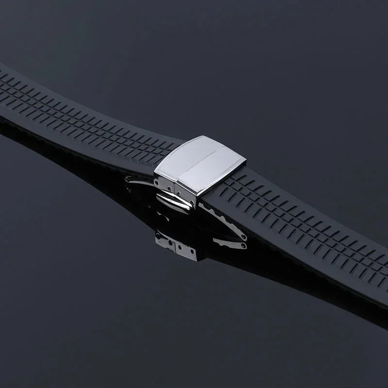 16mm 18mm Steel Folding Buckle Clasp For Patek Philippe Rubber Watch Strap