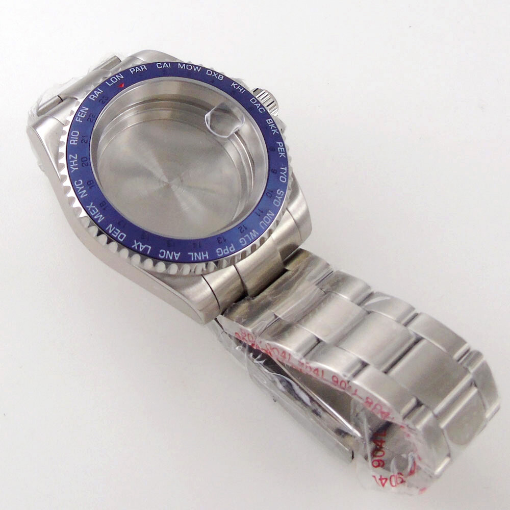 40MM SUB GMT Watch Case Ceramic Bezel Sapphire Glass Fit NH34A NH35 NH36 2824