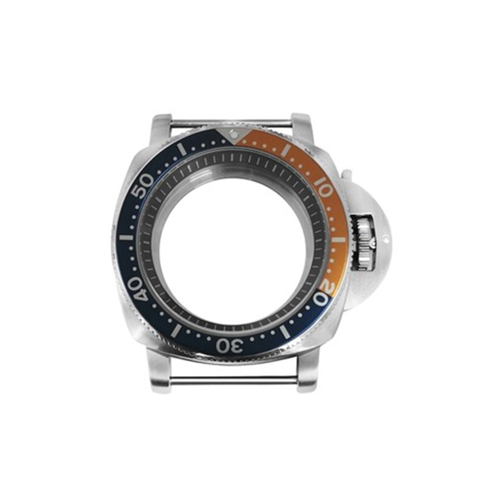 Modified Watch Case Bezel Black White Strip Inner Ring For NH35/NH36/4R Movement