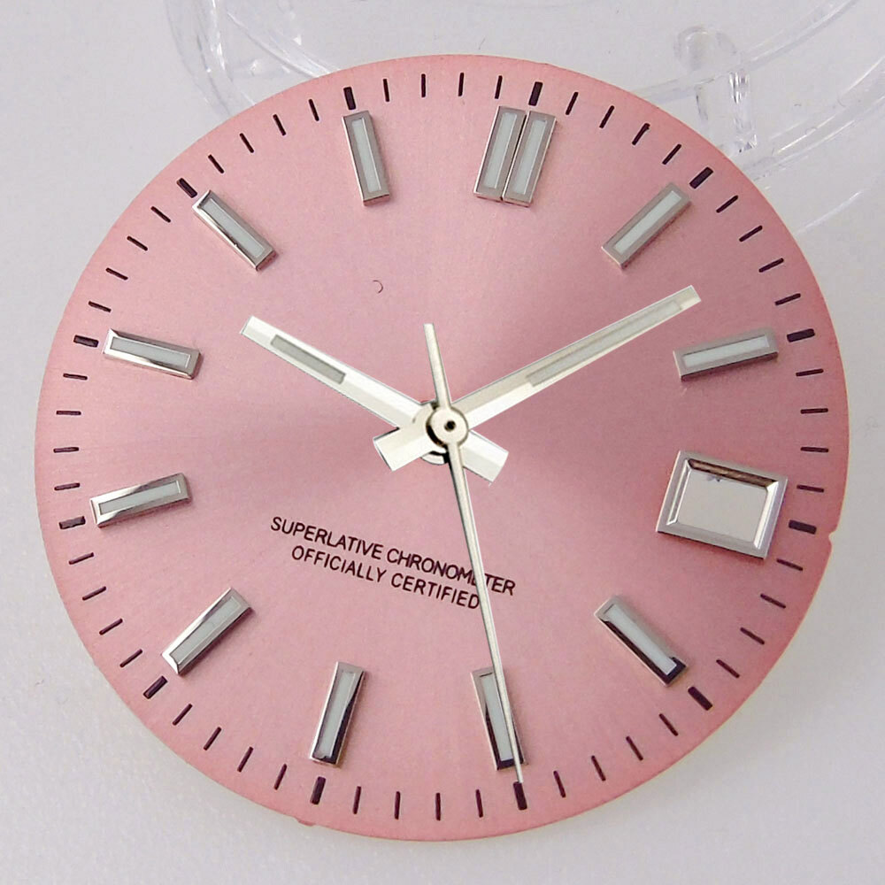 29mm Sunburst Watch Dial Set Black Pink Blue Fit NH35 Watch Part Accessories