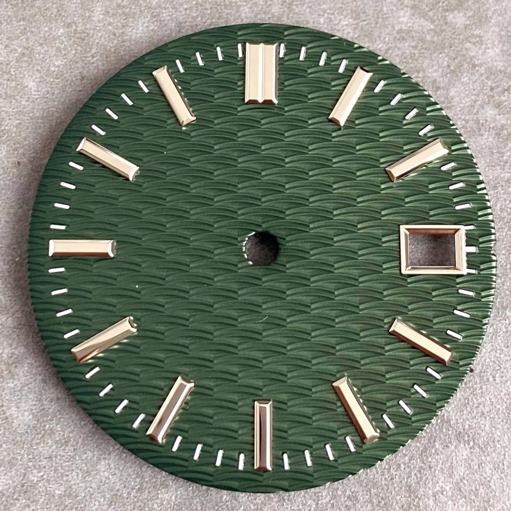 29mm NH35 Watch Dial Face Replacement Part Green/ Ice Blue/Black Baton Dial