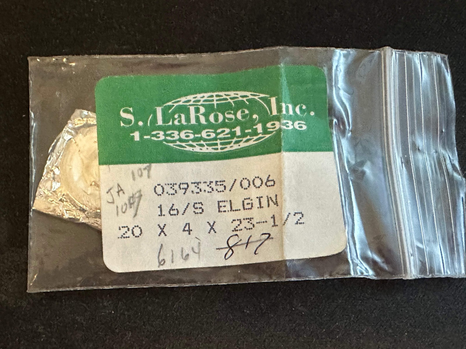 Elgin 16s Mainspring Factory No. 6164 from S. LaRose – Alloy