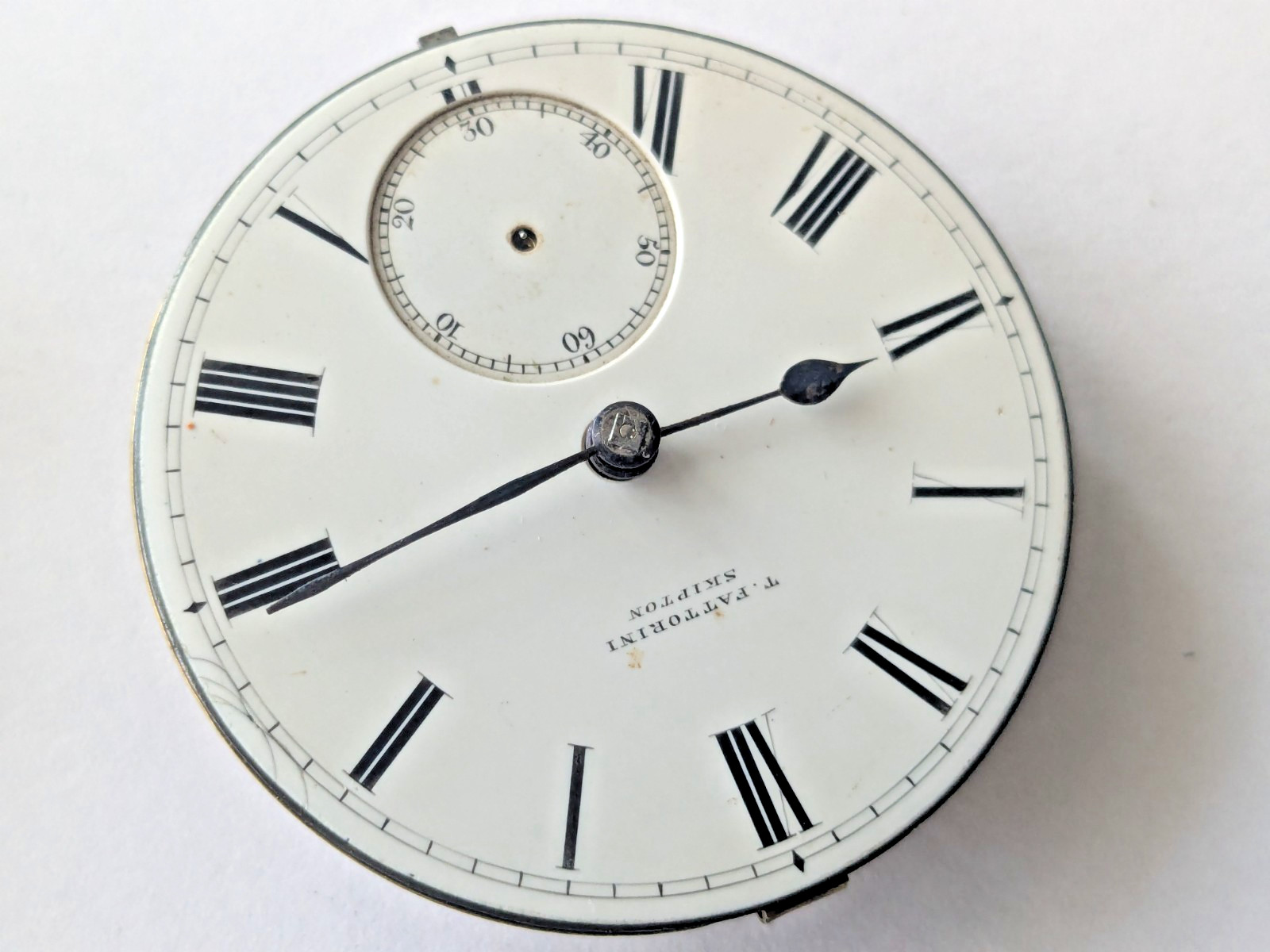 Antique T. Fattorini Skipton Pocket Watch Movement Hands Dial 45.1mm 41