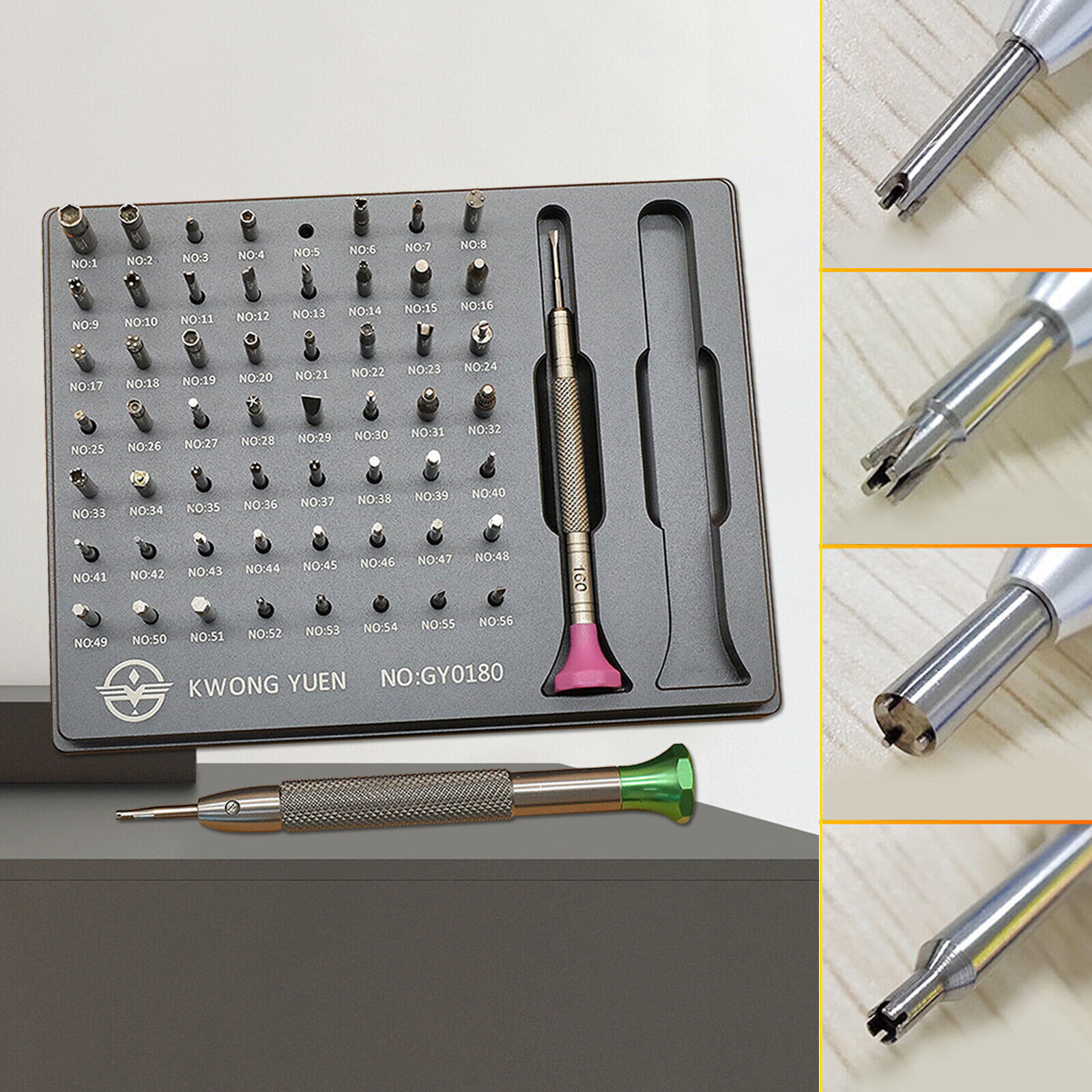 New Watchmakers Assortment Of 56 Tips Stainless Steel Watch Screwdriver Set.
