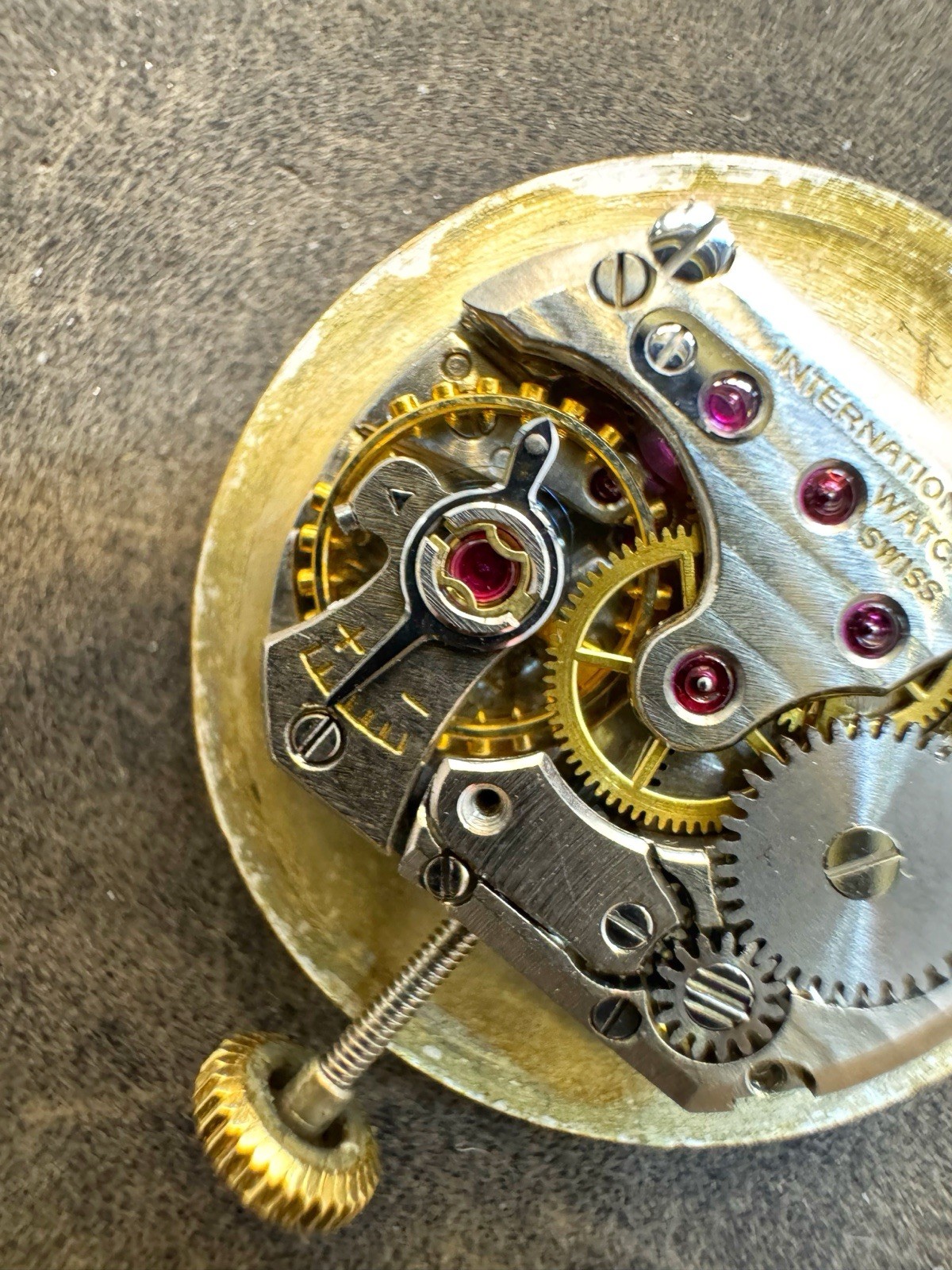 Vintage IWC International Watch Company Cal C.41 Wrist Watch Movement Parts