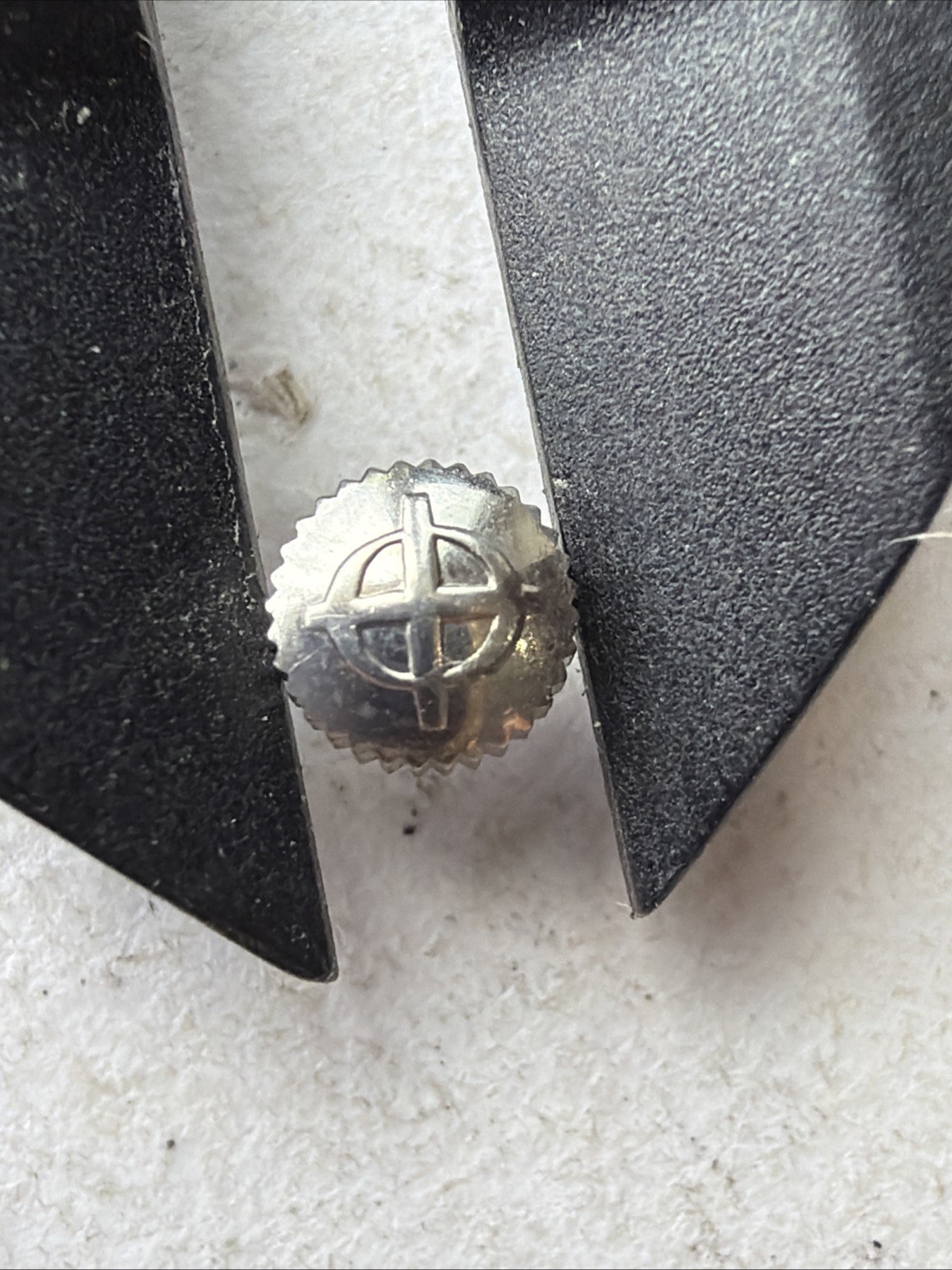 AT83 4.4mm VTG Zodiac SilverTone Watch Crown In Excellent Condition Sold As Is**