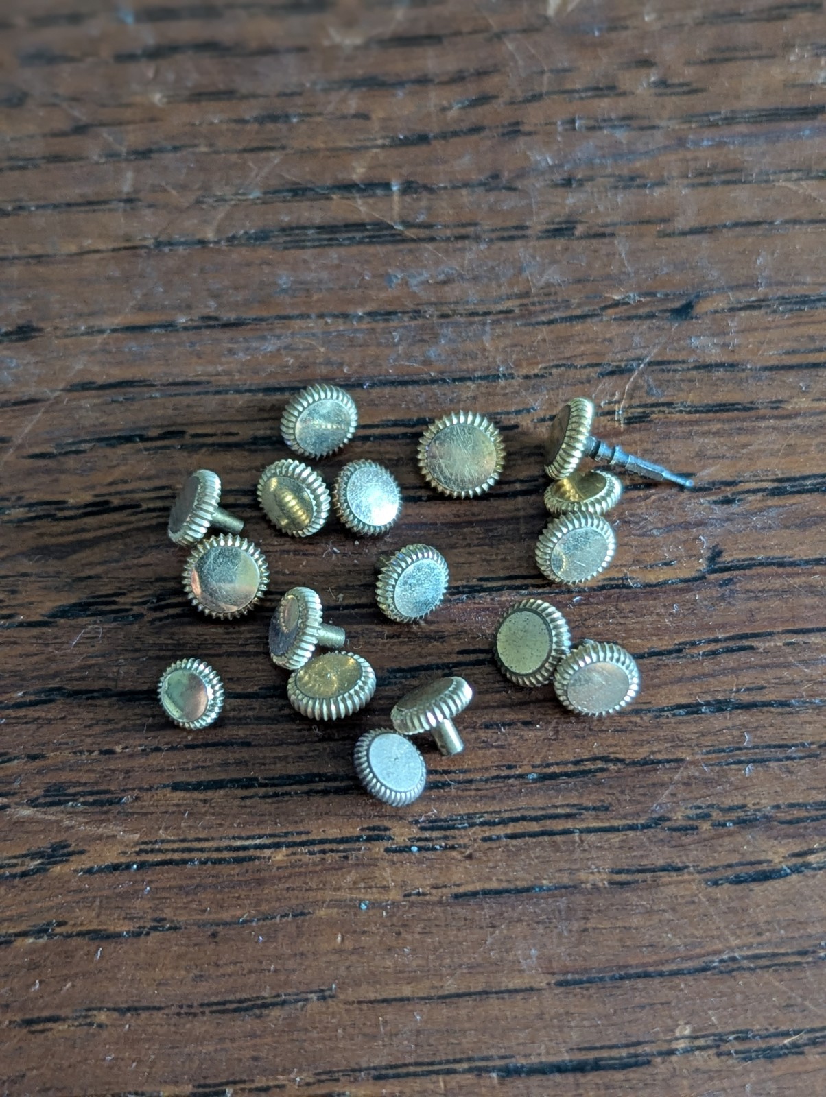 IWC Watch Crowns, Gilt, International Watch Co, Various Sizes, Used Crowns #N823