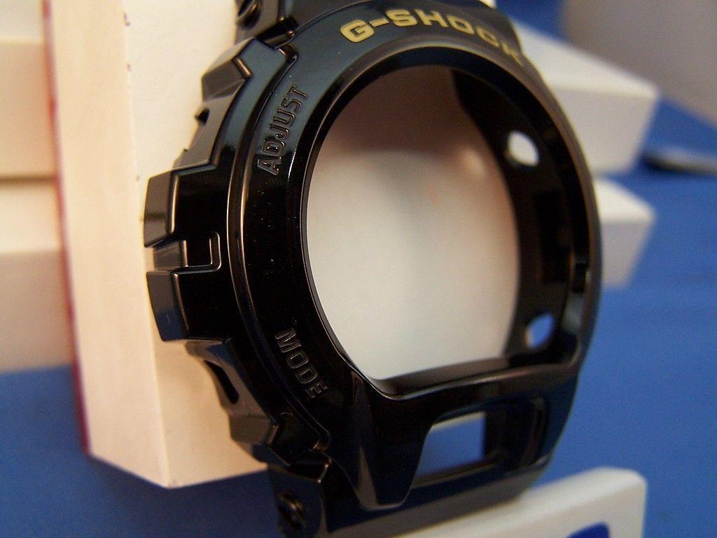 Casio Watch Parts DW-6900 CB-1 Bezel / Shell G-Shock Gloss black Gold Lettering.