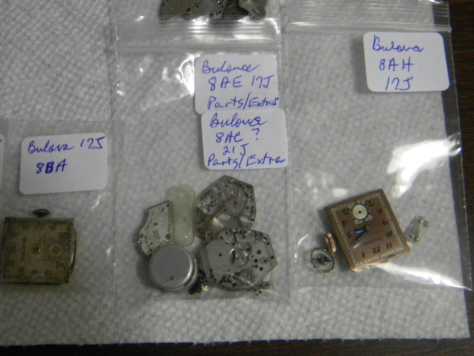 Lot Bulova Movements 10BT 10AX 10AK 11ACC 8BA 8AC 8AE 8AH & Partials for Parts