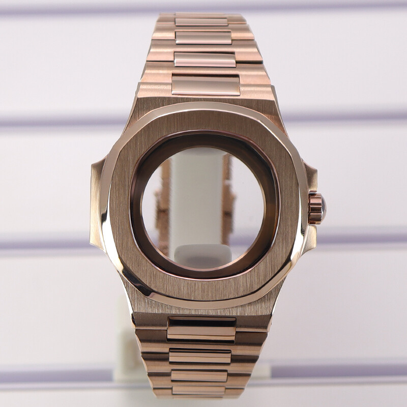 39.5mm Rose Gold Watch Cases 904 Strap Sapphire Glass For Seiko NH35 36 Movement