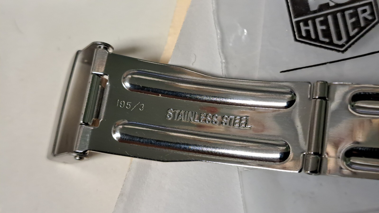 Tag Heuer clasp buckle S/S, approx 19mm diameter of pin/clasp
