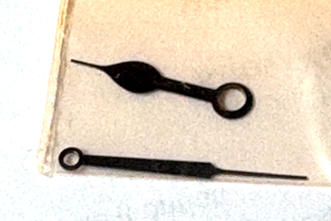 WALTHAM 18SZ POCKETWATCH BLACK RAILROAD HANDS NEW OLD STOCK ONE PAIR -BB 1008