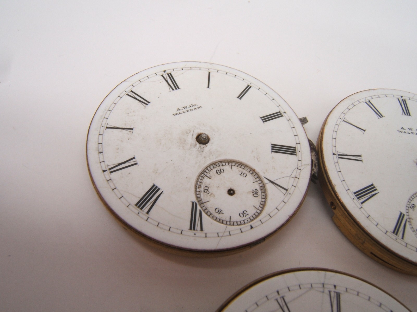 3 AMERICAN WALTHAM 6S POCKET WATCH MOVEMENTS ROYAL AS IS PARTS REPAIR