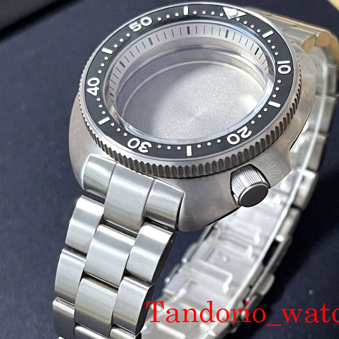 45.2mm Titanium Watch Case Sapphire Glass 200m Waterproof Fit NH35 SKX Movement