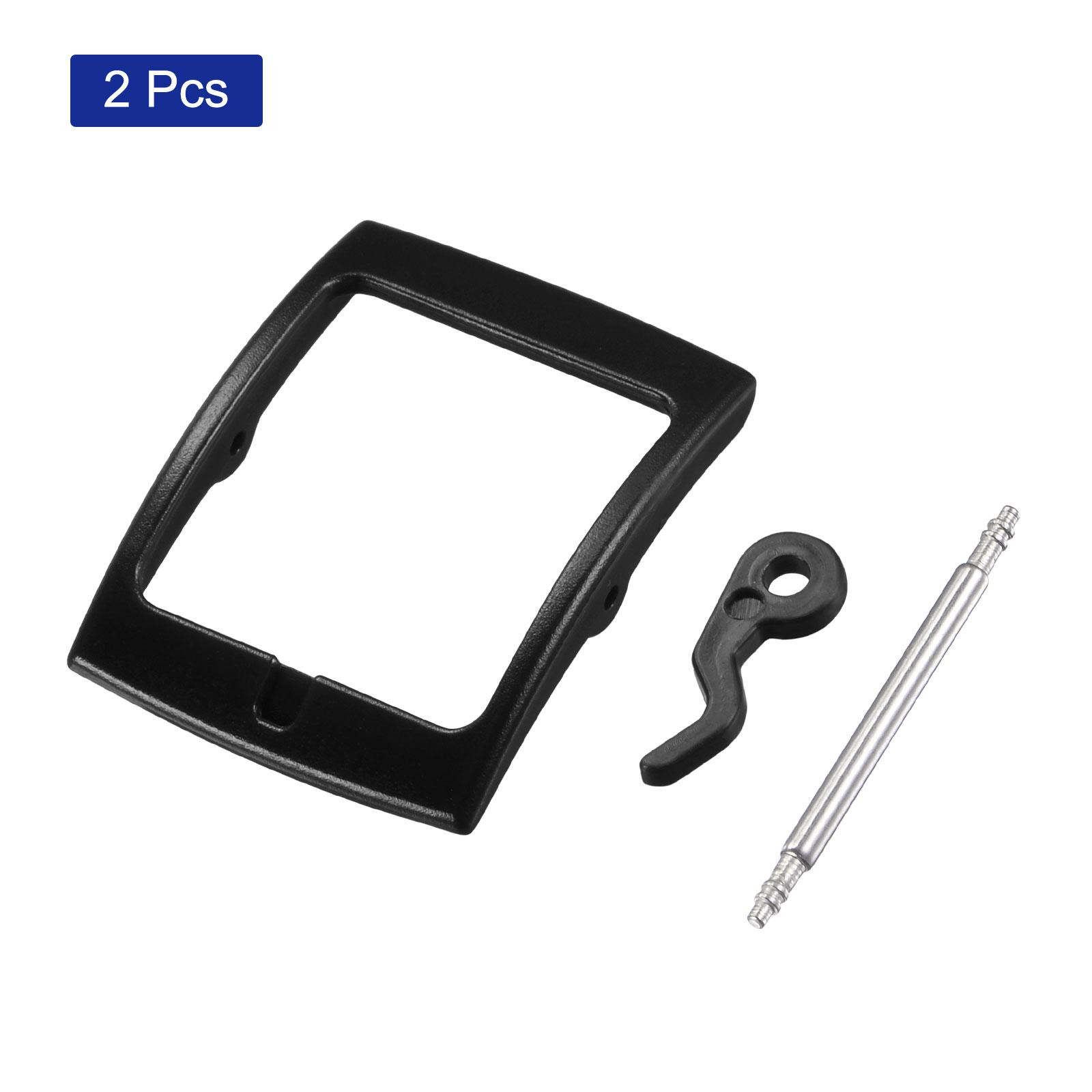 Watch Strap Clasp Plastic Buckle for 16mm Width Watch Bands Black 2 Pcs