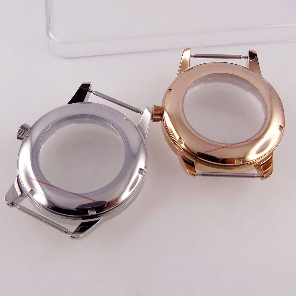 40mm Silver Rose Gold Watch Case Sapphire Fit NH35 NH38 Black White 35mm Dial