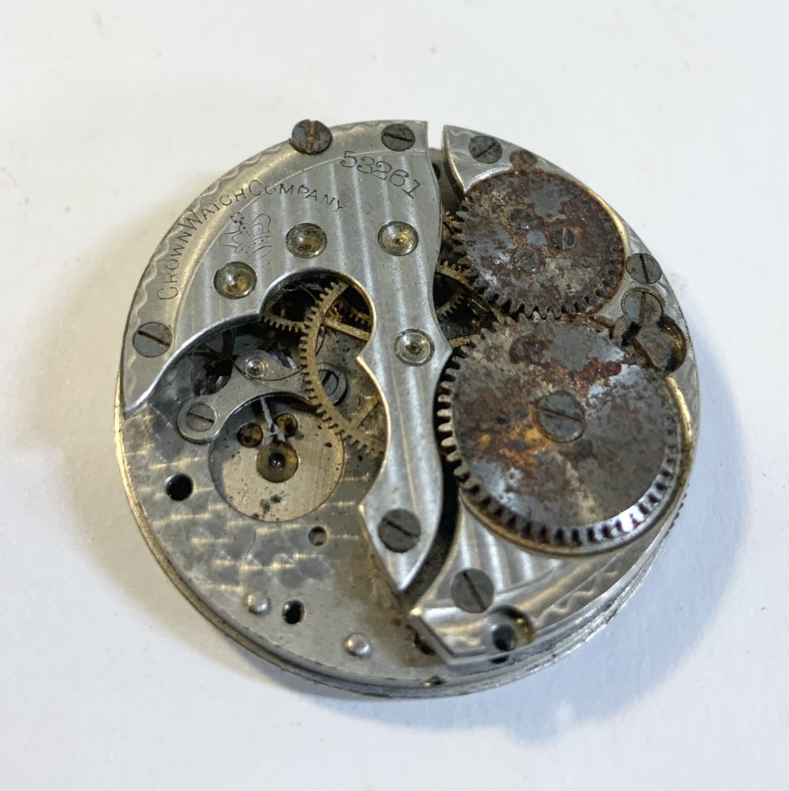 1911 New York Standard Crown 730 Pocket Watch Parts Movement 3/0 7J 53261 28mm